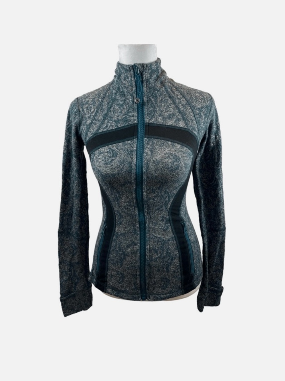 lululemon athletica Teal Rose Marled Define Zip-Up Jacket Size 8
